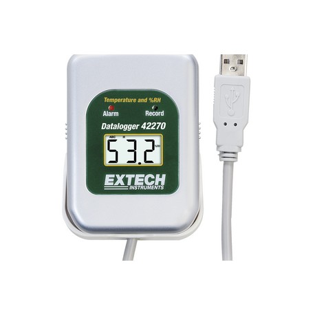 EXTECH 42275 Registrador de datos de temperatura y humedad Modelo 42270 & estación de acoplamiento